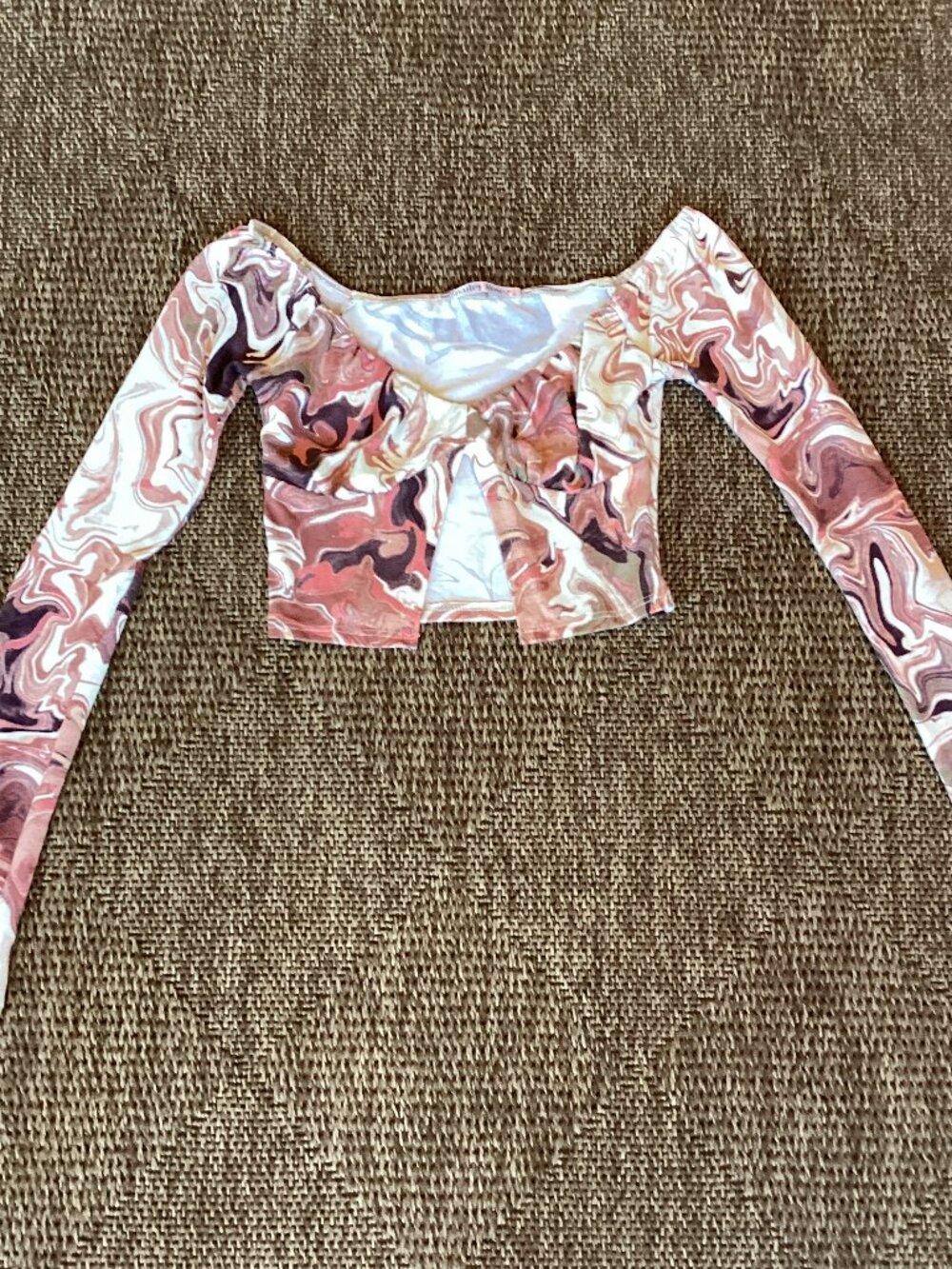 Bailey Rose Multicolor Psychedelic Print Long-sleeve Open-Front Top